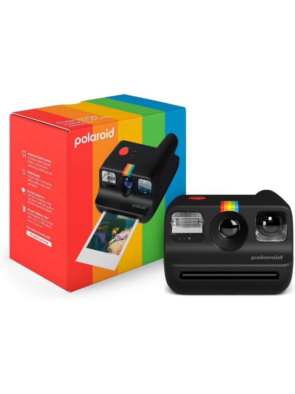 Mini Instant Film Camera - Polaroid Go Gen 2 - Compact & Stylish - Black - Go